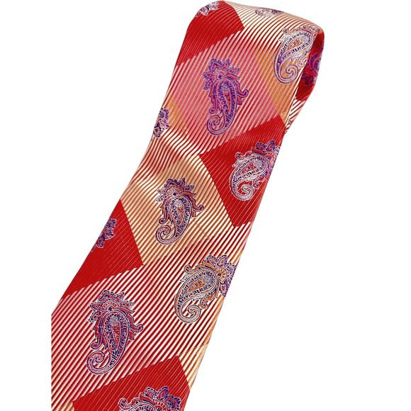 Henri Picard Multi‎ Color Paisley Tie - Picture 5 of 5